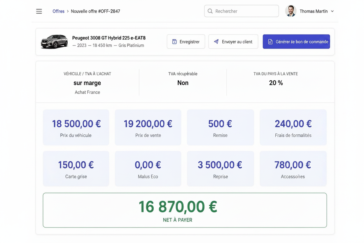 Fiche CRM Spider VO sur mobile